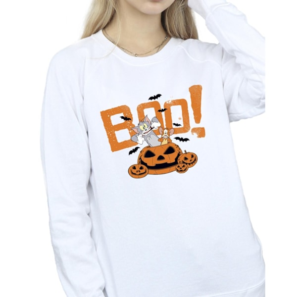 Tom & Jerry Dam/Damer Halloween Boo! Sweatshirt M Vit White M