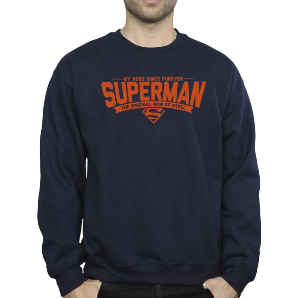 DC Comics Män Superman Hero Dad Sweatshirt L Marinblå Navy Blue L