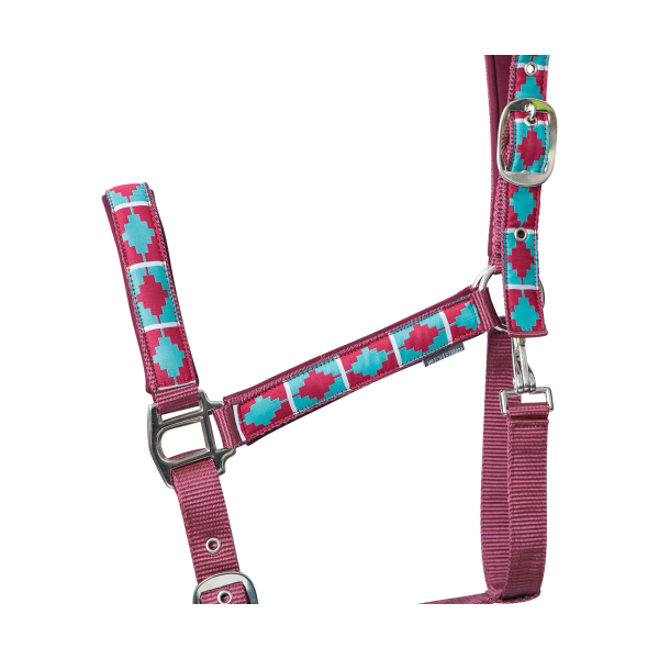 Hy Woven Horse Headcollar and Leadrope Full Aqua/Fig Aqua/Fig Full