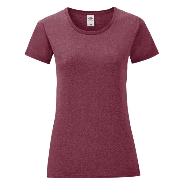 Fruit Of The Loom Ikonisk T-shirt dam/dam L Heather Burgun Heather Burgundy L