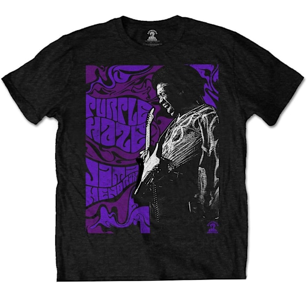 Jimi Hendrix Unisex Vuxen Lila Haze Bomull T-shirt S Svart Black S