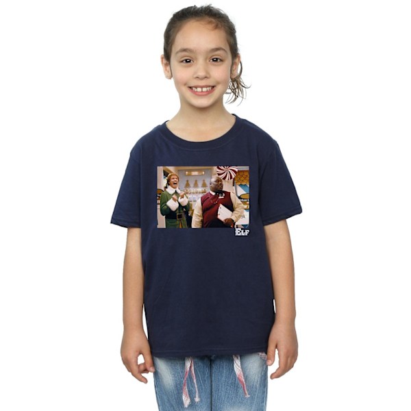 Elf Girls Christmas Store Cheer Bomull T-shirt 12-13 år Marinblå Navy Blue 12-13 Years