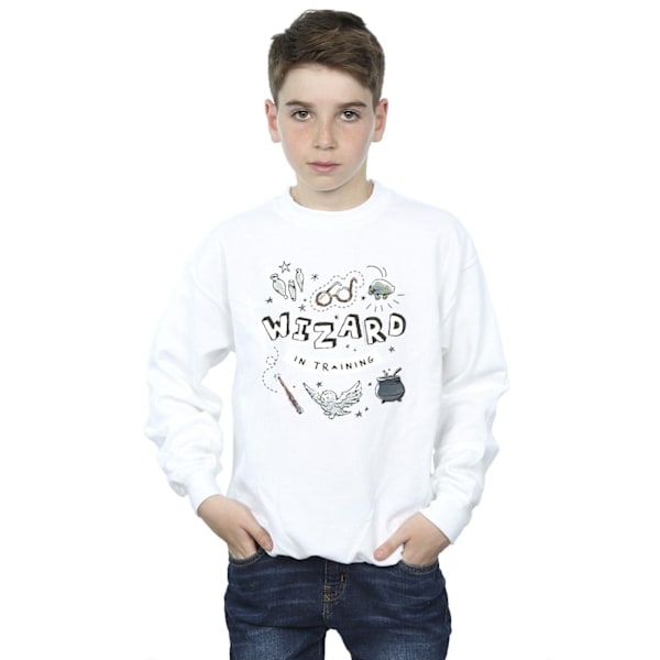 Harry Potter Boys Wizard In Training Sweatshirt 3-4 år Vit White 3-4 Years