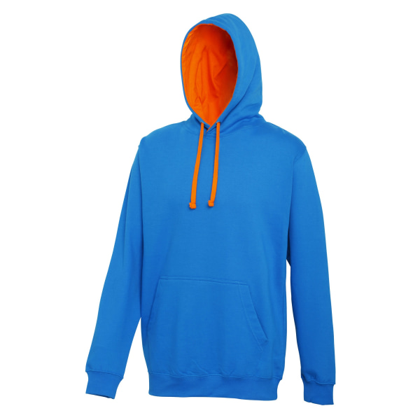 Awdis Varsity Hooded Sweatshirt / Hoodie XL Sapphire Blue/Orange Sapphire Blue/Orange Crush XL