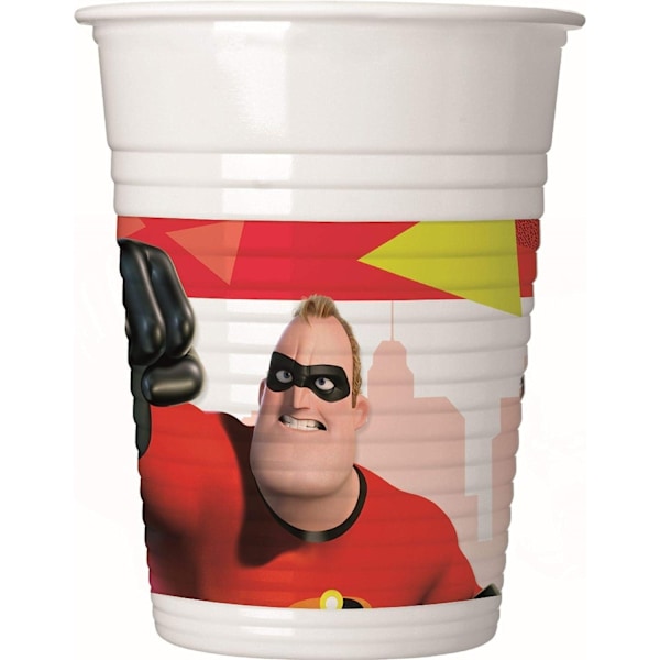 Incredibles 2 Plast Party Cup (Förpackning om 8) En Storlek Röd/Vit/ Red/White/Black One Size