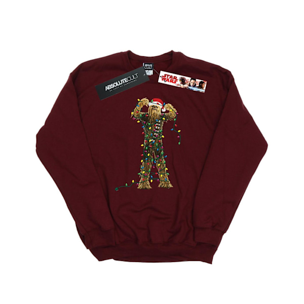 Star Wars Dam/Kvinnor Chewbacca Julbelysning Sweatshirt L Burgundy L