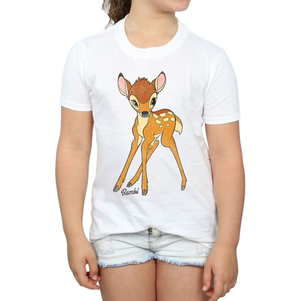 Bambi Girls Classic Cotton T-Shirt 12-13 år Vit White 12-13 Years