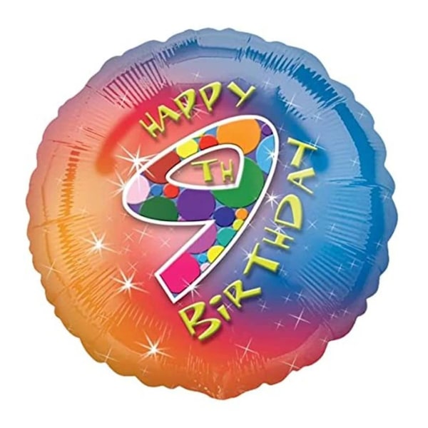 Amscan Färggradient 9:e Födelsedag Folieballong En Storlek Flerfärgad Multicoloured One Size