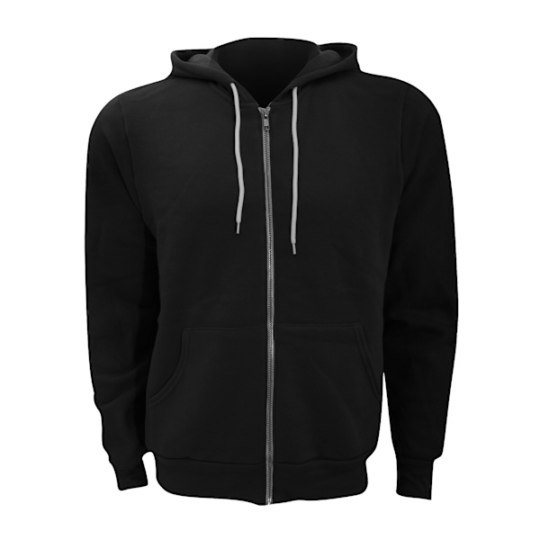Canvas Unisex Dragkedja Polycotton Fleece Tröja med Huva / Luva Black 2XL
