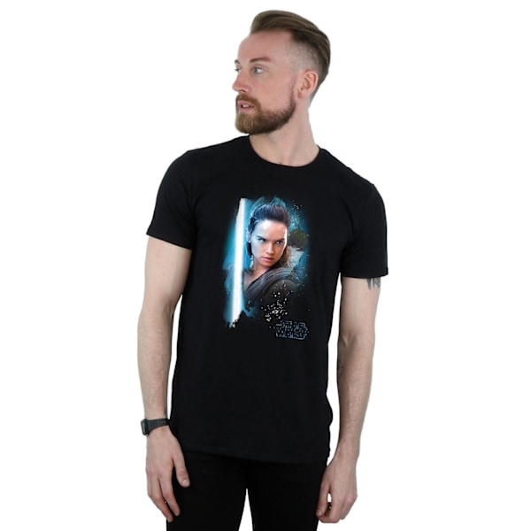 Star Wars: The Last Jedi Herr Rey Borstad Bomull T-shirt S Svart Black S