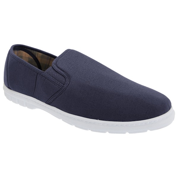 Scimitar herr Twin Gusset Slip On Casual Textile skor 10 UK Na Navy Blue Denim 10 UK