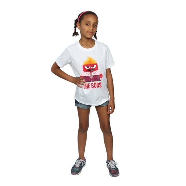 Disney Girls Inside Out Anger The Boss Bomull T-shirt 7-8 år White 7-8 Years