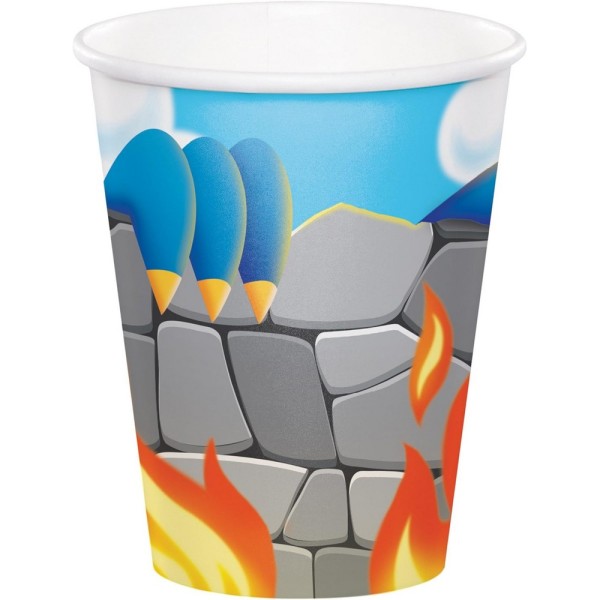 Kreativt festpapper Dragon Party Cup (paket med 8) One Size Mult Multicoloured One Size