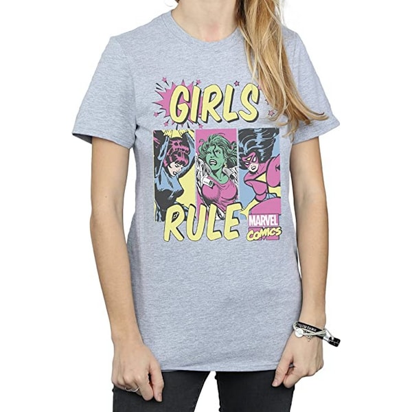 Marvel Comics Dam/Damer T-shirt Girls Rule XL Sports Grey Sports Grey XL