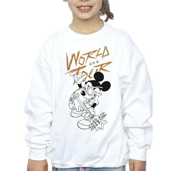 Disney Girls Mickey Mouse World Tour Line Sweatshirt 7-8 år White 7-8 Years