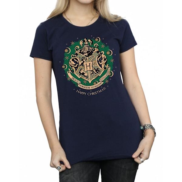 Harry Potter Dam/Dam Julkrans Bomull T-shirt S Marinblå Navy Blue S