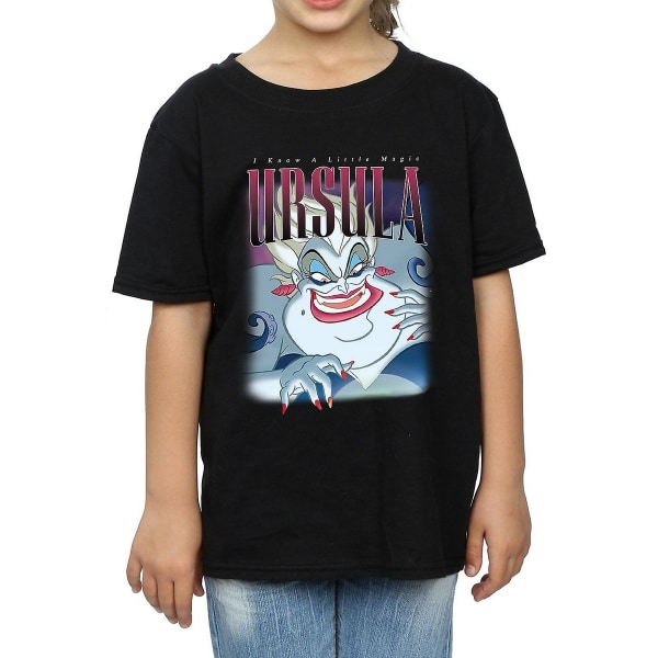 The Little Mermaid Girls Ursula Montage T-shirt i bomull 5-6 år Black 5-6 Years