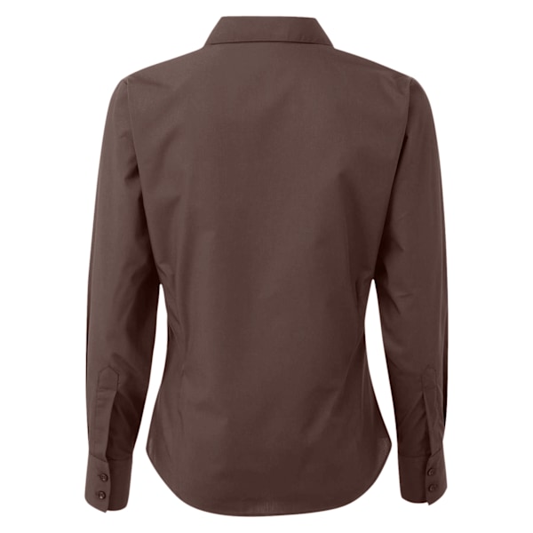 Premier Dam/Dam Poplin Långärmad Blus 8 Brun Brown 8