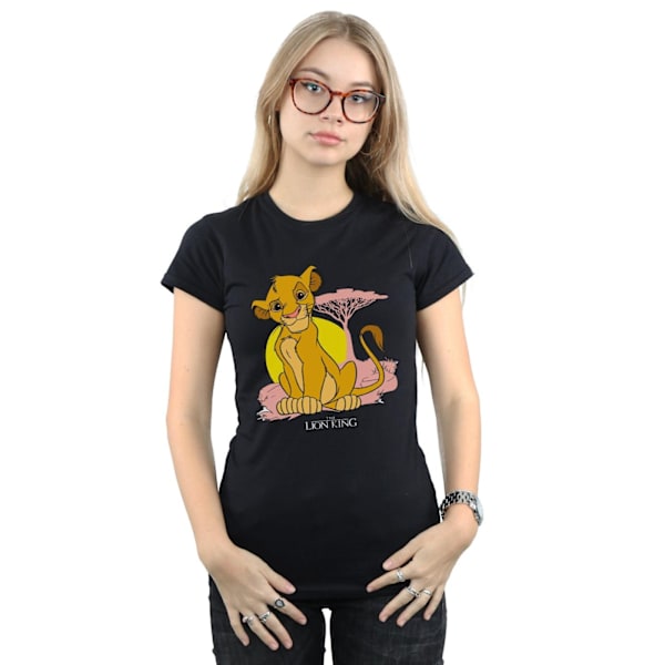 Disney Dam/Kvinnor Lejonkungen Simba Pastell Bomull T-shirt Black XXL