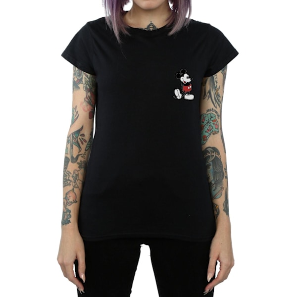 Disney Dam/Kvinnor Mickey Mouse Kickin Retro Bröst Bomull T-Shirt XXL Svart Black XXL