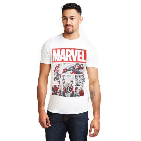 Marvel Heroes Comic T-shirt för män S Vit/Röd White/Red S