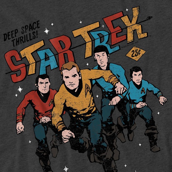 Star Trek Unisex Vuxen Deep Space Thrills T-Shirt 3XL Kolgrå Charcoal 3XL