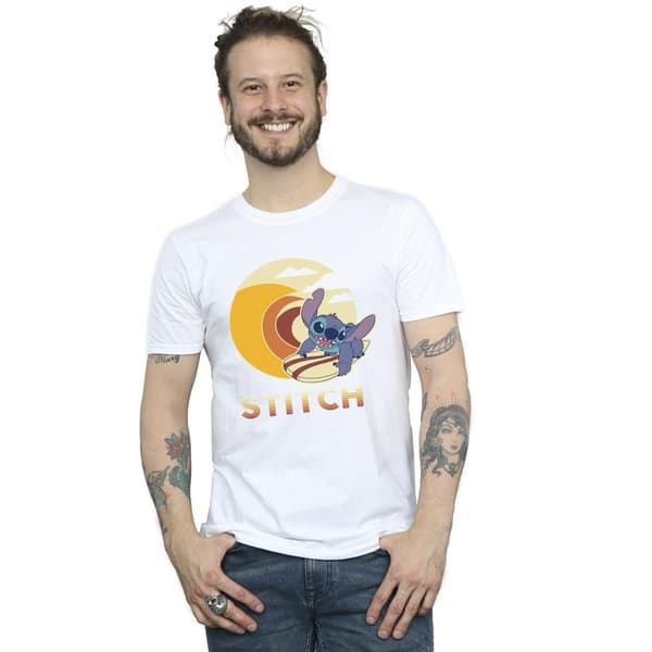 Disney Herr Lilo & Stitch Summer Waves T-shirt S Vit White S