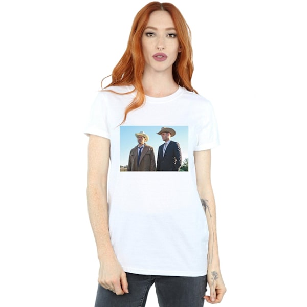 Supernatural Dam/Kvinnor Stetson Boys Bomull Boyfriend T-Shir White M