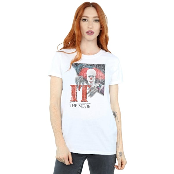 It (1990) Dam/Dam Distressed Poster Bomull Boyfriend T-Sh White S