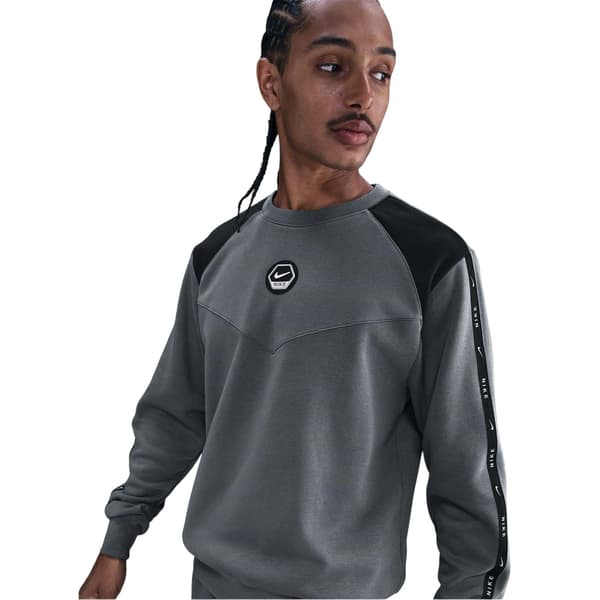 Nike Herr Tröja Rundhals Regular Raglan Sweatshirt L Grå/Svart Grey/Black L