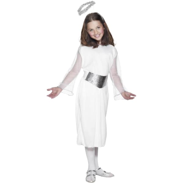 Smiffys Barn/Barn Ängeldräkt Set 7-9 År Vit White 7-9 Years