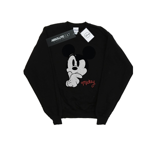 Disney Herr Mickey Mouse Distressed Ponder Sweatshirt 4XL Svart Black 4XL