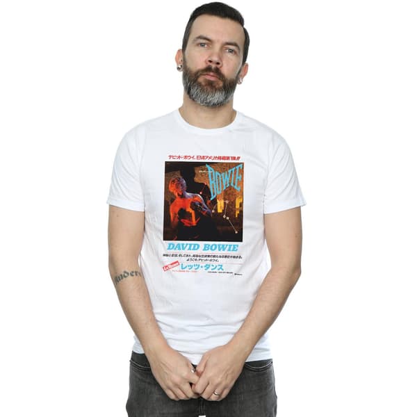 David Bowie Herr Asiatisk Affisch T-Shirt S Vit White S