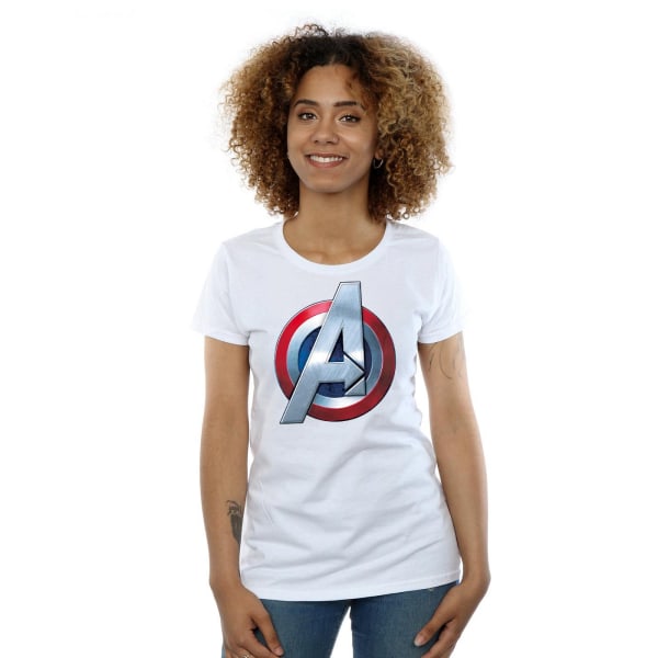 Avengers T-shirt med logotyp 3D för dam/dam L Vit White L