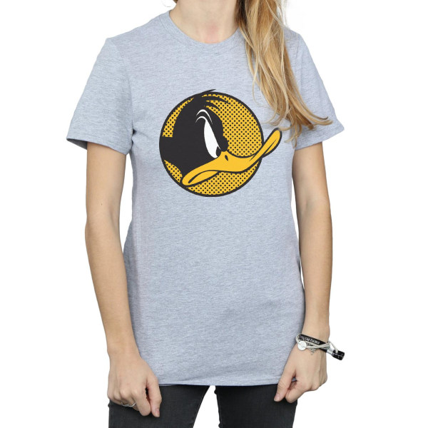 Looney Tunes Dam/Damer Daffy Duck Prickig Profil Bomull Pojkvän T-shirt Sports Grey 3XL