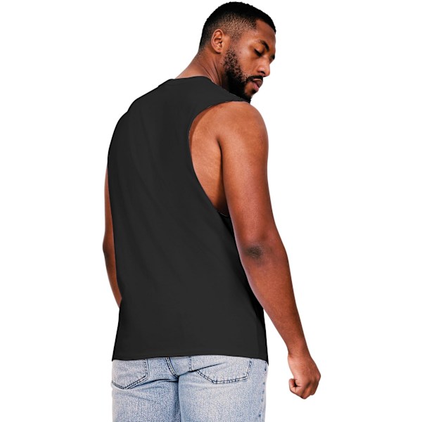 Casual Classics Mens Core Ringspun Cotton Raw Edge Tall Tank To Black M