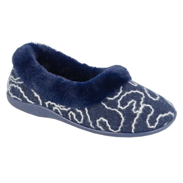 Sleepers Dam/Dam Deeta Abstrakta Tofflor 7 UK Marinblå Navy 7 UK