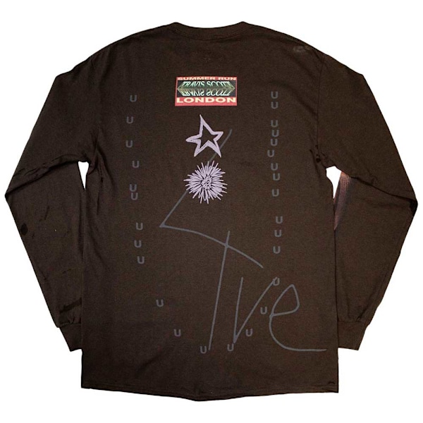 Travis Scott Unisex Vuxen Sommar Run 2023 London Långärmad T-shirt Brown XXL
