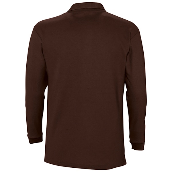 SOLS Herr Winter II Långärmad Pique Bomull Polotröja XL Choc Chocolate XL