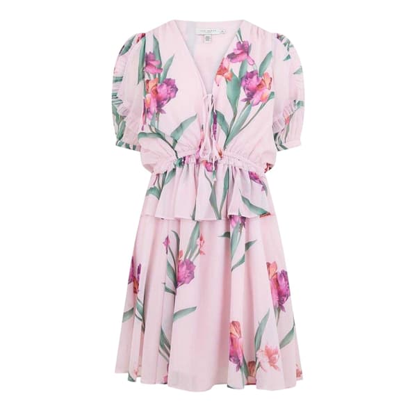 Ted Baker Dam/Dam Vävd A-linje Miniklänning 6 UK Rosa Pink 6 UK
