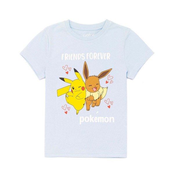 Pokemon Girls Eevee Pikachu T-shirt 4-5 år Blå/Gul/Orange Blue/Yellow/Orange 4-5 Years