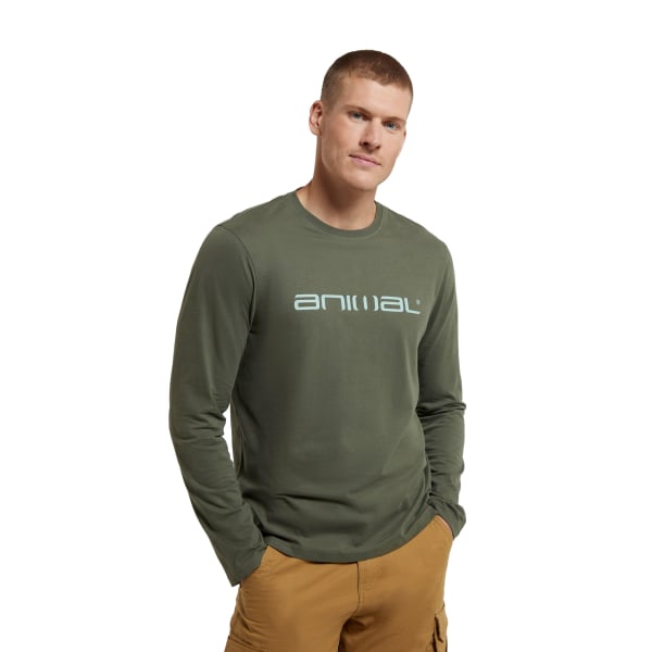 Animal Mens Classico Logo Ekologisk långärmad T-shirt XS Khaki Khaki Green XS