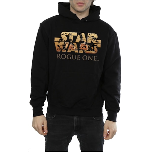 Star Wars Rogue One Logo Scene Hoodie M Svart Black M