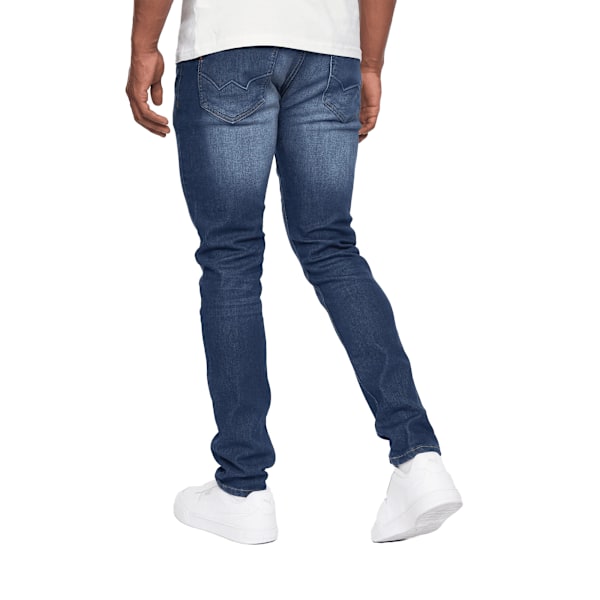 Duck and Cover Mens Overburg Tapered Jeans 40L Mörk Tvätt Dark Wash 40L