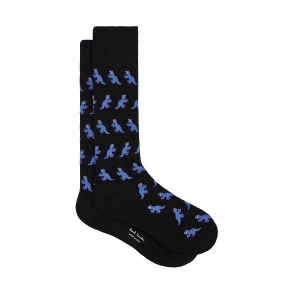 Paul Smith Herr Dinosaur Crew Strumpor En Storlek Svart Black One Size