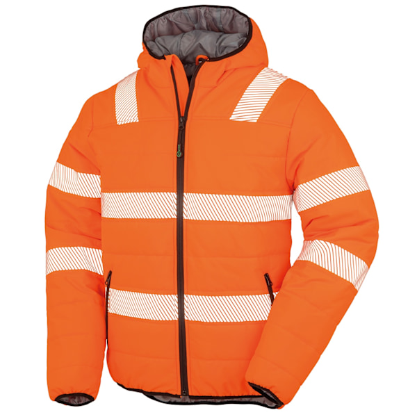 Result Genuine Recycled Mens Ripstop Padded Jacket S Fluorescerande Fluorescent Orange S