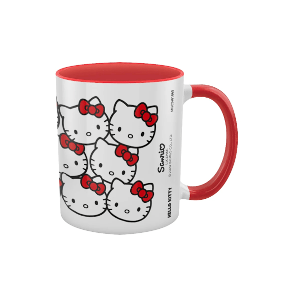 Hello Kitty Many Kittys Tvåfärgad Mugg med Insida, One Size Vit/Röd White/Red One Size