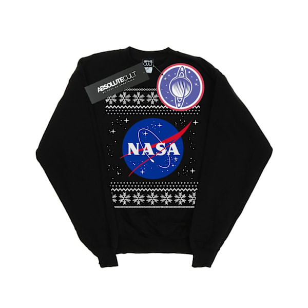 NASA Girls Classic Fair Isle Sweatshirt 9-11 år Svart Black 9-11 Years