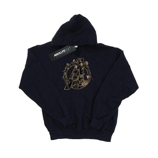 Avengers Infinity War Unisex Vuxen Logo Bomull Hoodie L Marin Blå Navy Blue L