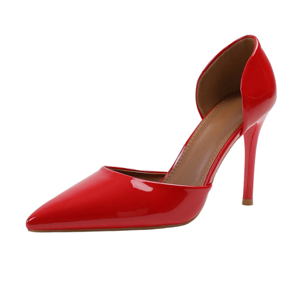 Where's That From Dam/Damer Athens Patent Faux Läder Poin Red 7 UK